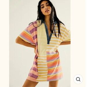 Free People Patchwork Striped Mini Dress | Oversized Tunic